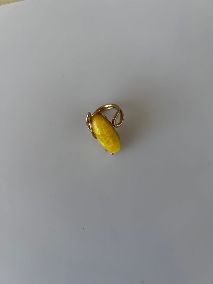 Baltic Egg Yolk Amber 925 Sterling Silver Swirl Design Adjustable Ring product image (2)