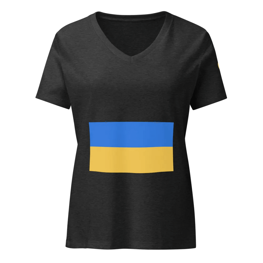 Ukrainian Flag Inspired Relaxed V-Neck T-Shirt product image (3)