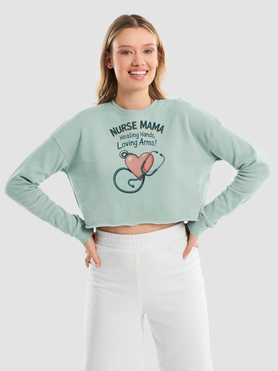 Nurse Mama Healing Hands Crop Sweatshirt product image (21)