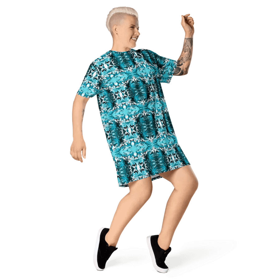 Blue Swirl T-Shirt Dress product image (9)