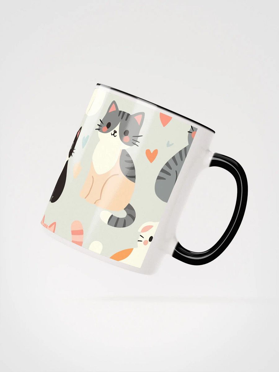 Pastel Cat Pattern Mug with Color Inside product image (2)