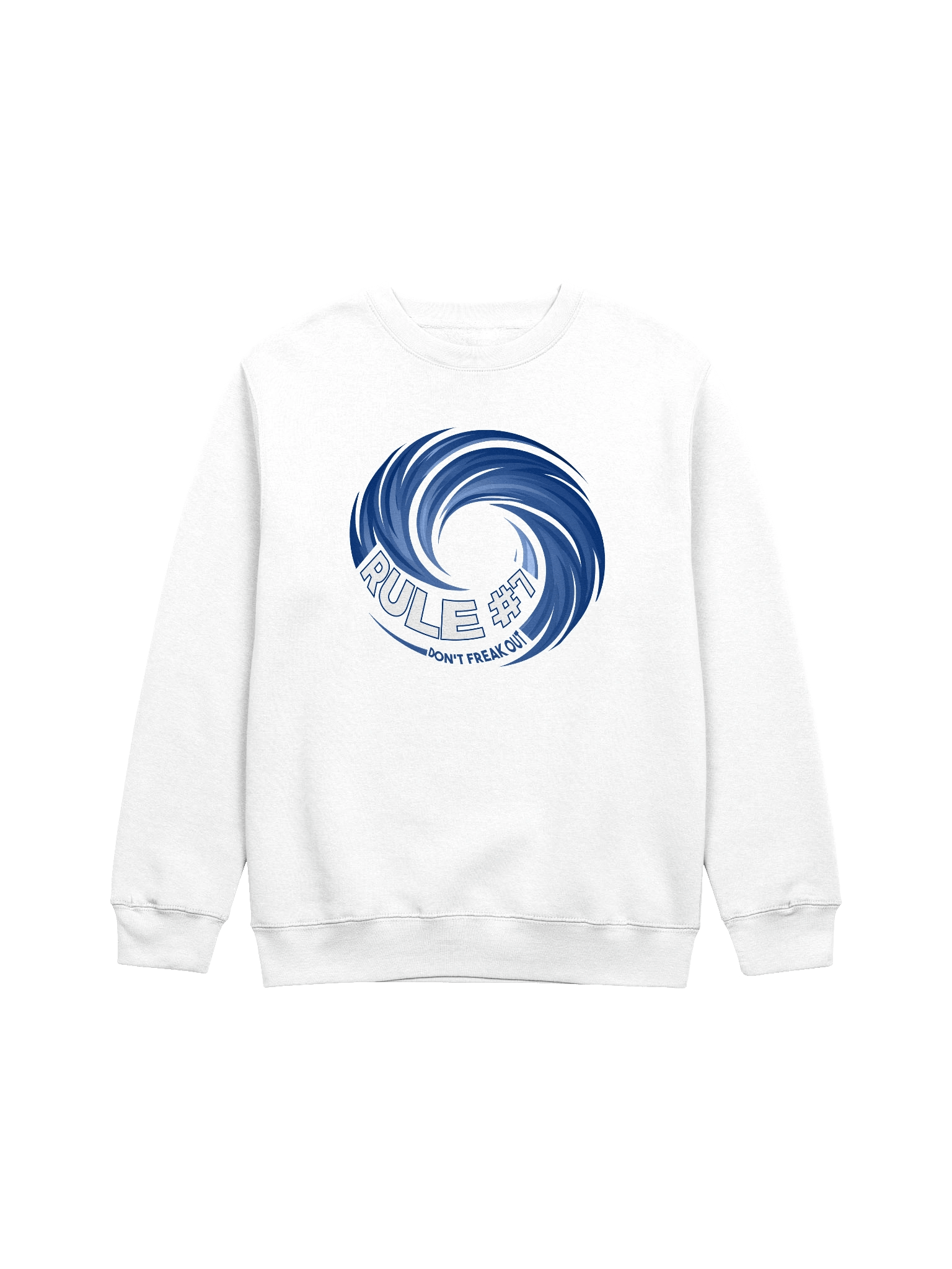 Rule #7 Crew Sweatshirt Blue and White product image (4)