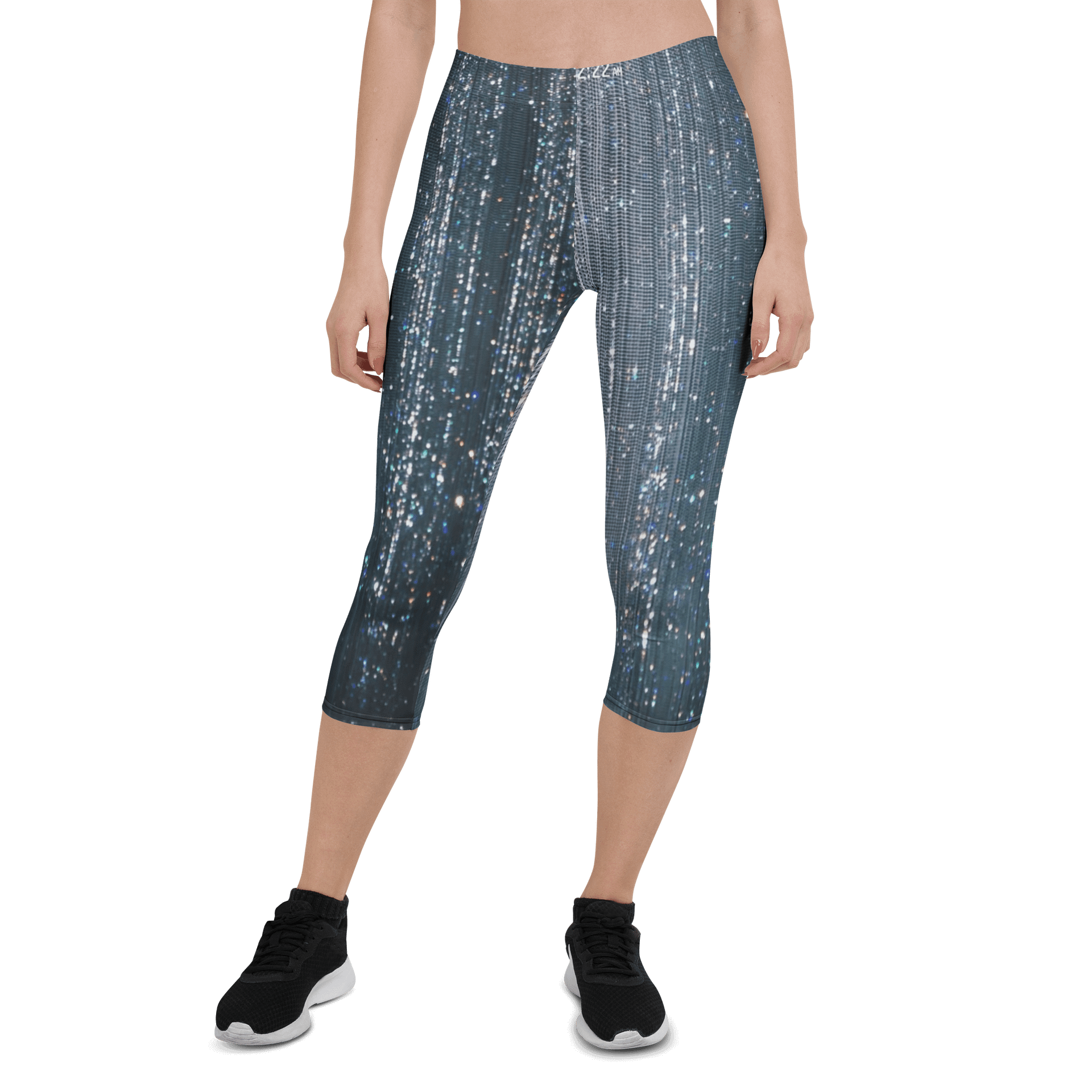 Sparkling Sequin Effect Print Capri Leggings product image (1)