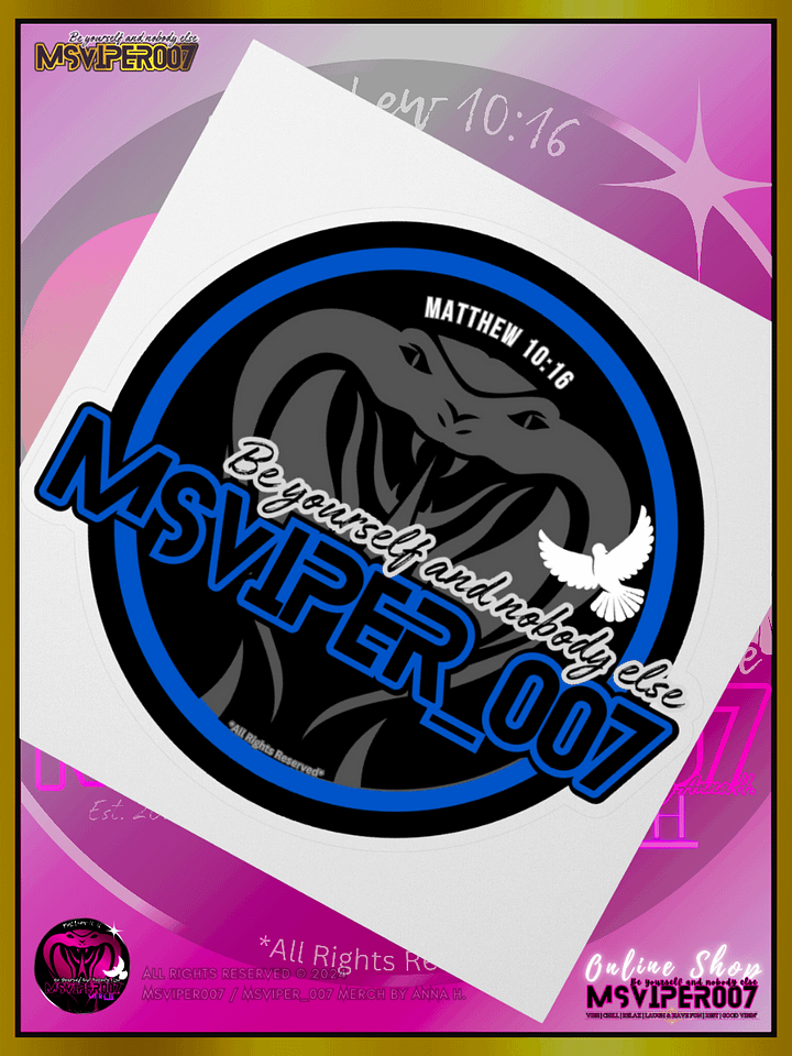 Sticker - "MsViper_007™ Brand Classic" [blue/blk emblem] Support&Sport Kiss cut Stickers By Anna H. product image (2)