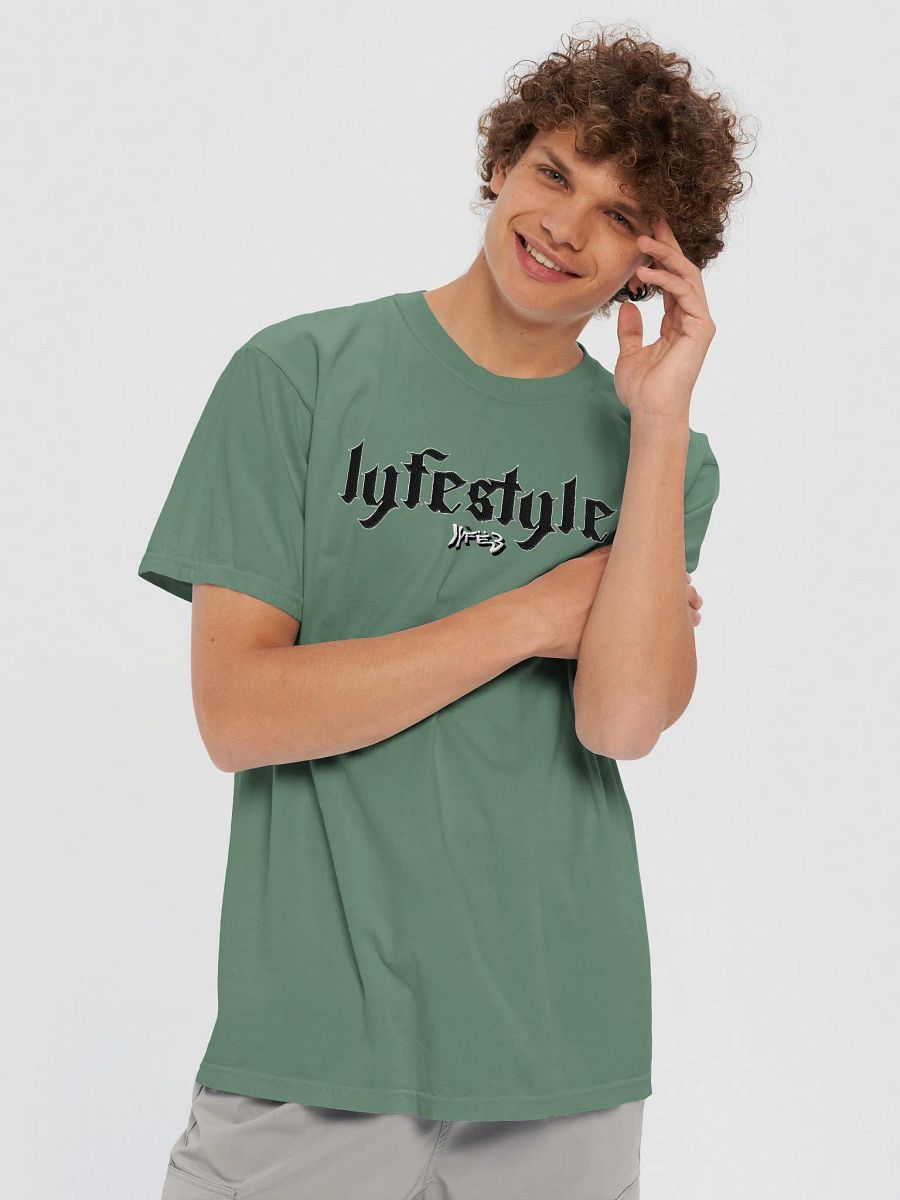 LYFË3 STITCHED HEAVYWEIGHT LYFESTYLE TEE SAGE GREEN product image (3)