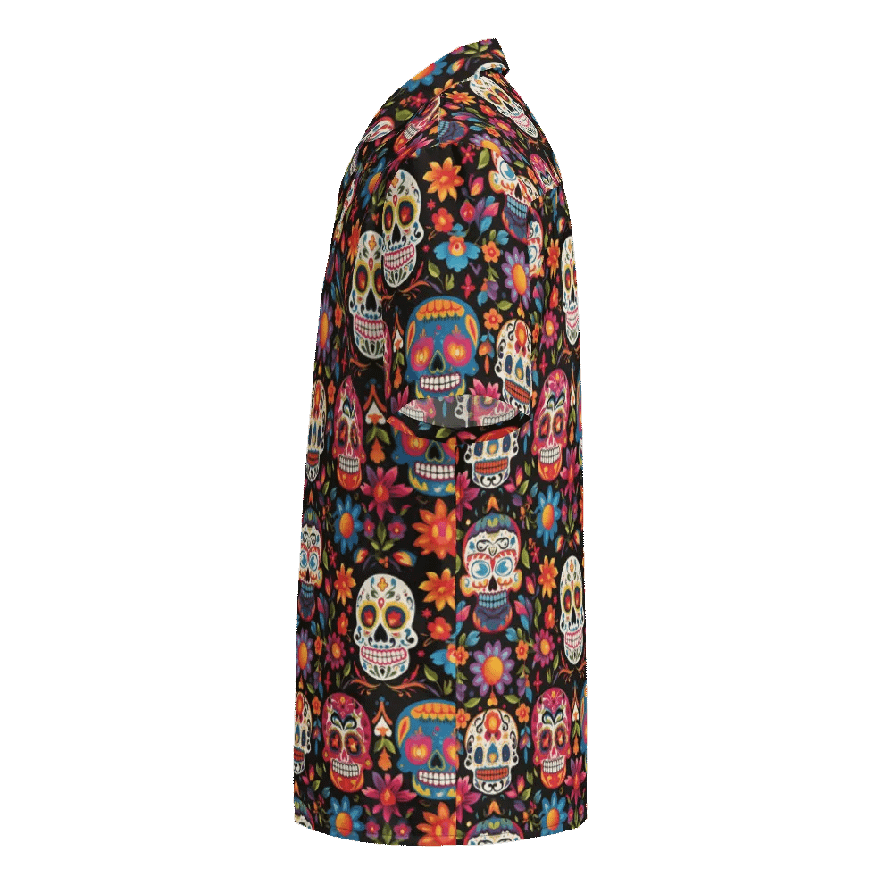 Sugar Skull Pattern-Seamless Day of the Dead Hawaiian Shirt product image (3)