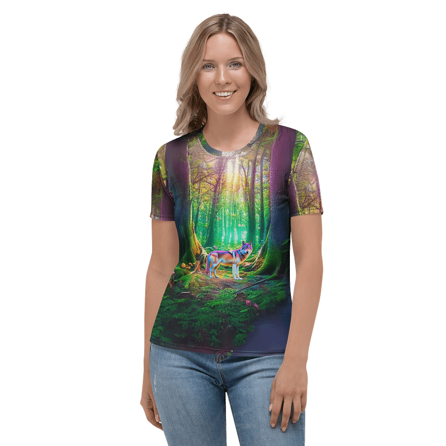 Mystical Forest Wolf Women's T-Shirt product image (1)