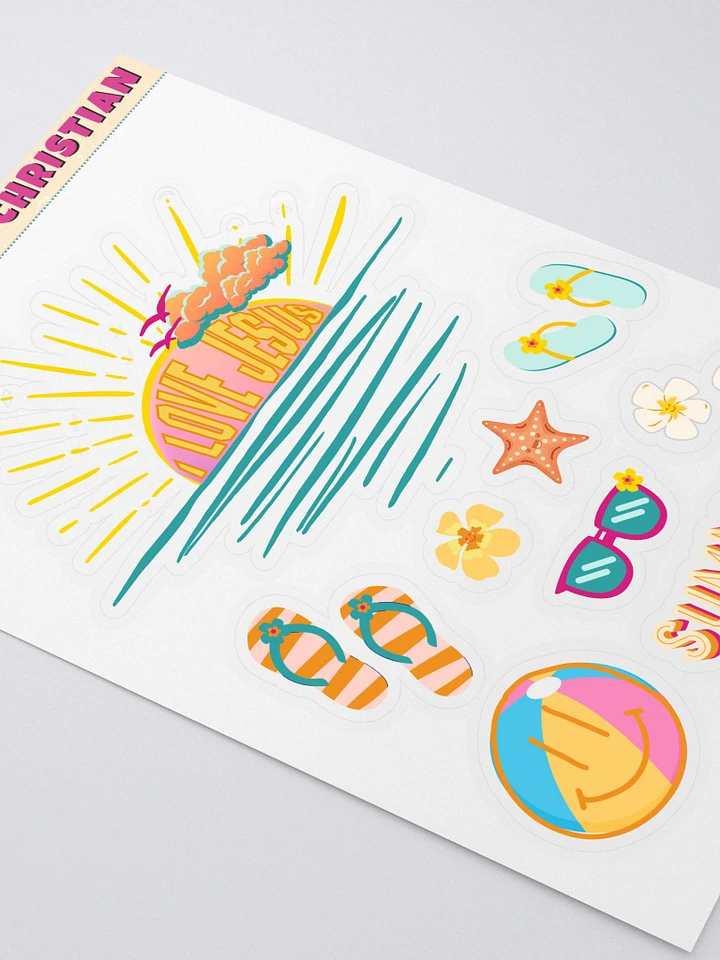 I Love Jesus Sunset Summer Sticker Sheet product image (2)