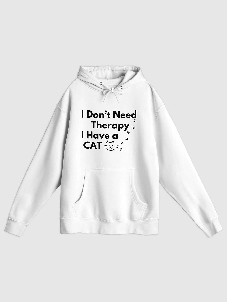 I Don’t Need Therapy I Have a Cat White & Black Hoodie product image (5)