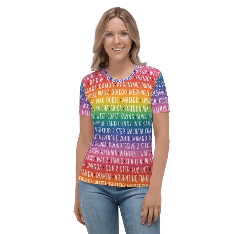 Rainbow Ballroom Dancer's T-shirt for Women