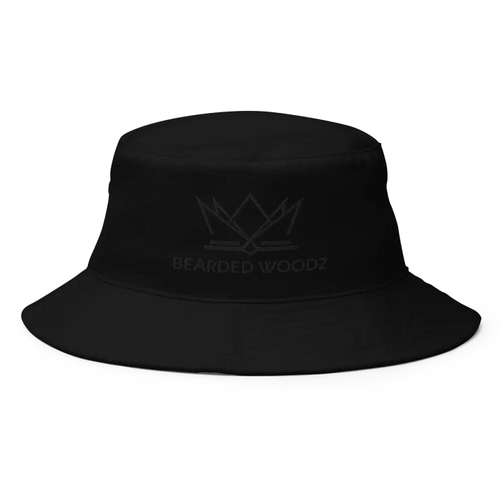 Bearded Woodz Black Bucket Hat (Black Embroidery) product image (1)