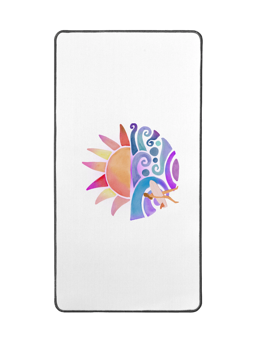 Sunset Surf Vibes Desk Mat | Retro Watercolor Beach Aesthetic product image (2)