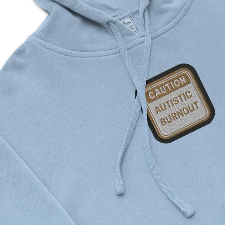 CAUTION: ASD BURNOUT embroidered pigment hoodie (brown bubble design) product image (1)