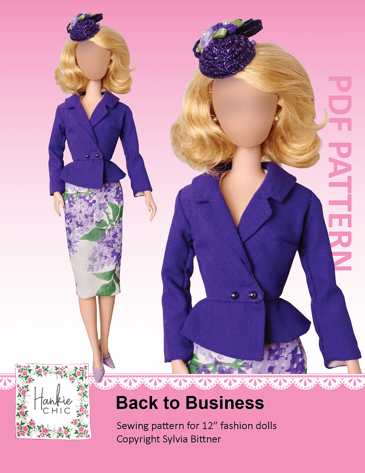 Back to Business sewing pattern for 12" fashion dolls product image (1)
