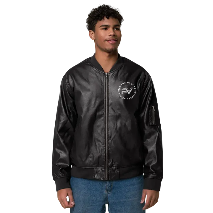 Certified Cool Faux Leather Bomber Jacket product image (2)