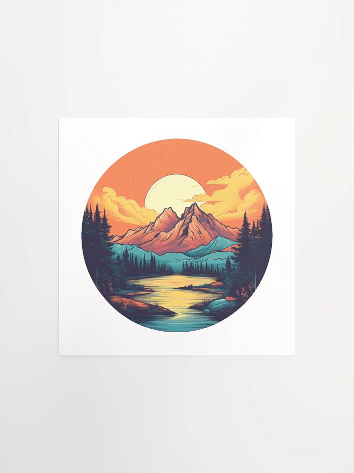 sunset mountains print product image (1)