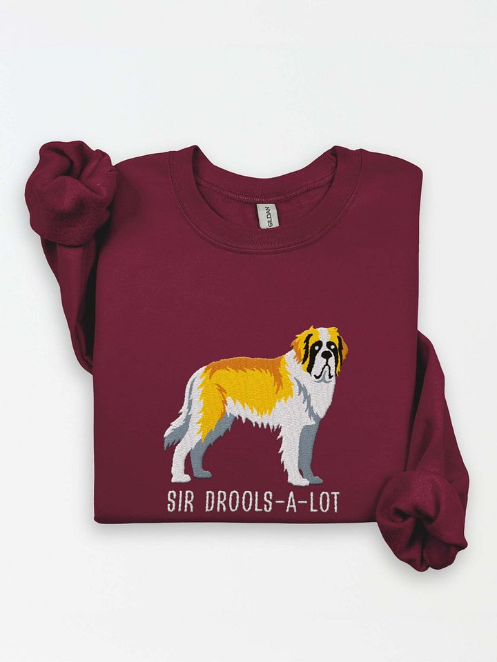 Sir Drools-A-Lot Sweatshirt (Embroidered) of a Saint Bernard(Lemon & White) product image (1)
