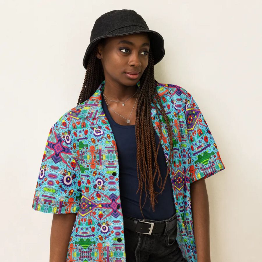 Abstract Doodle Characters Unisex Hawaiian Shirt product image (8)