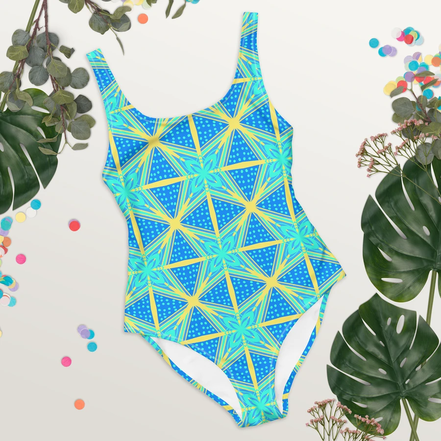 Stunning Blue and Yellow Pattern Swimsuit product image (8)