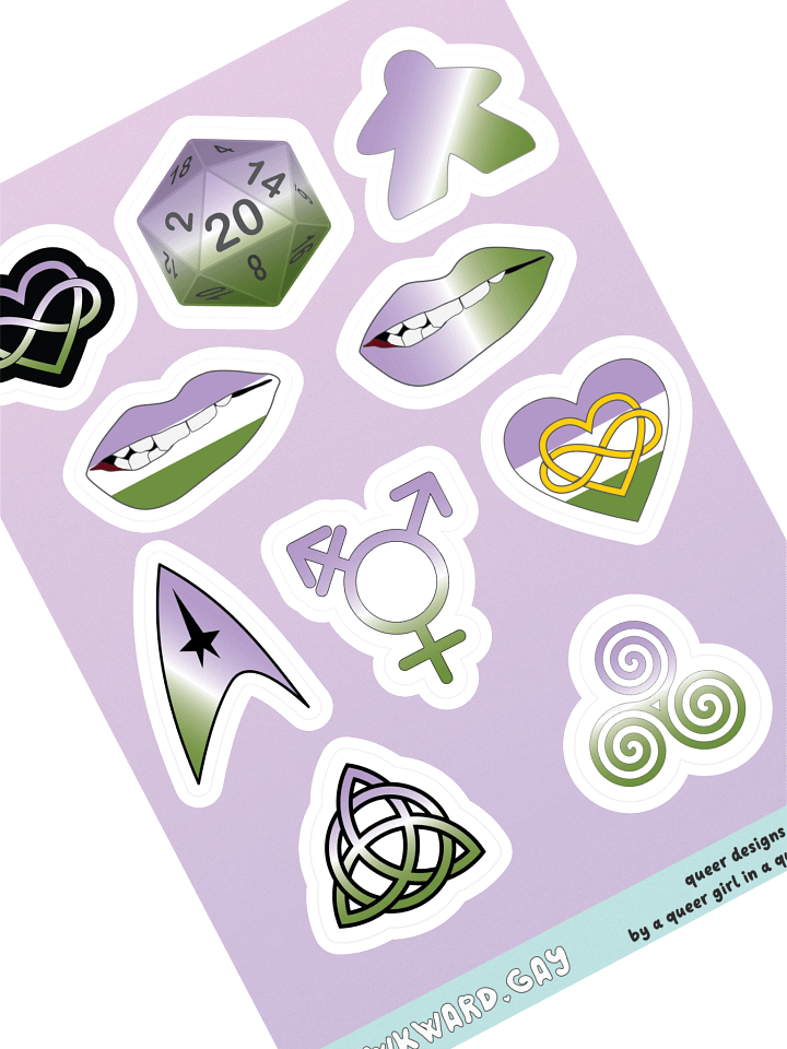 Genderqueer Pride Mixed Designs Sticker Sheet product image (1)