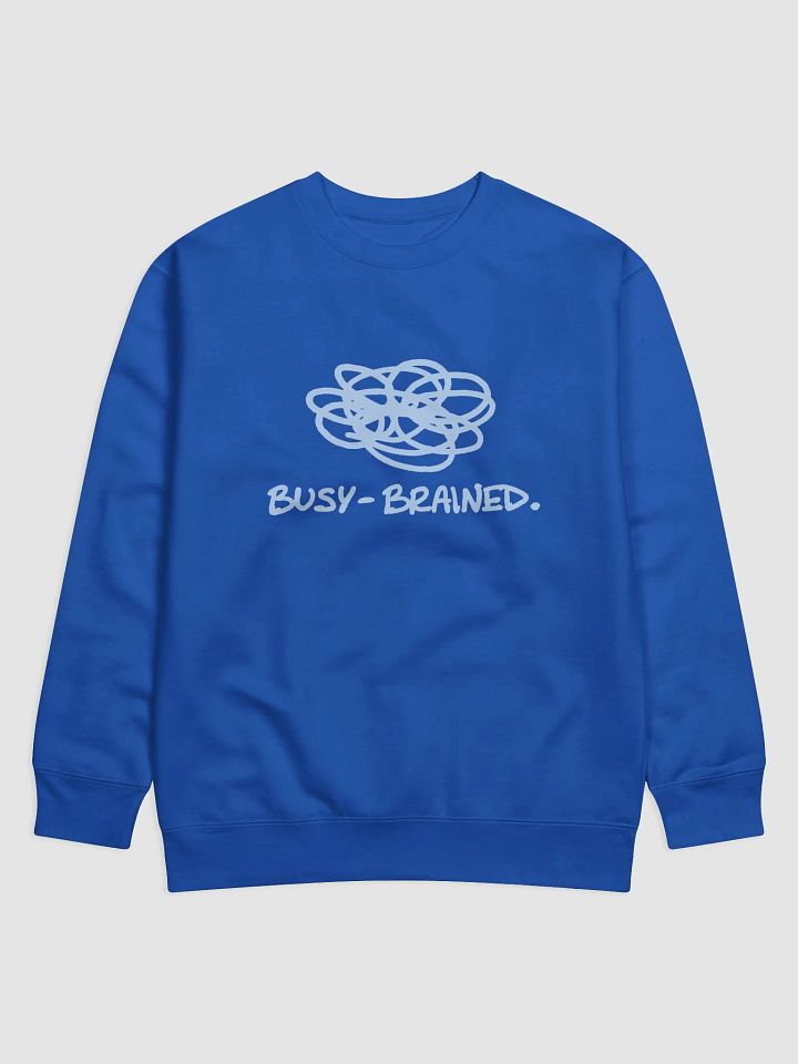 BUSY-BRAINED (light blue design) Printed Premium Cotton Crewneck product image (21)