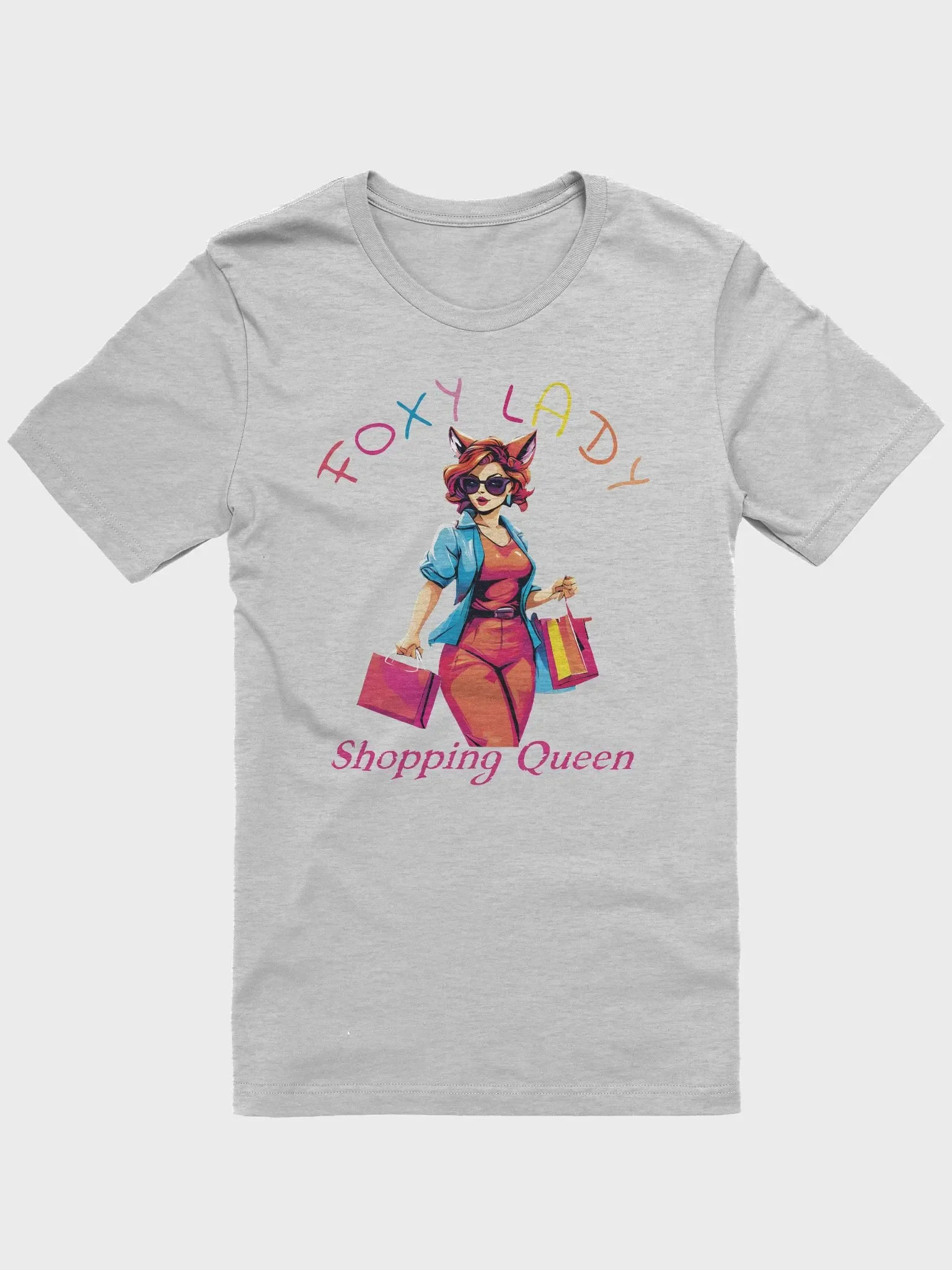 Foxy Lady Shopping Queen Funny Bella Canvas 3001 Super Soft T-Shirt - Perfect for Fashionistas and Shopaholics product image (2)