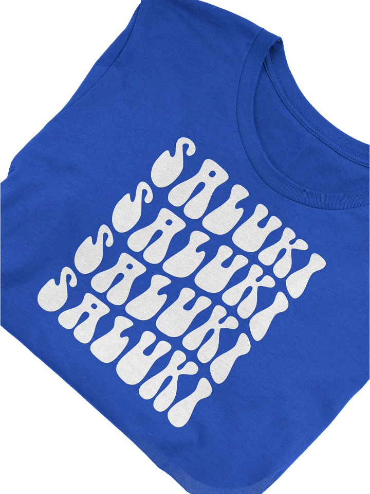 Saluki Blue & White Retro Wavy 70's Inspired T-Shirt product image (1)