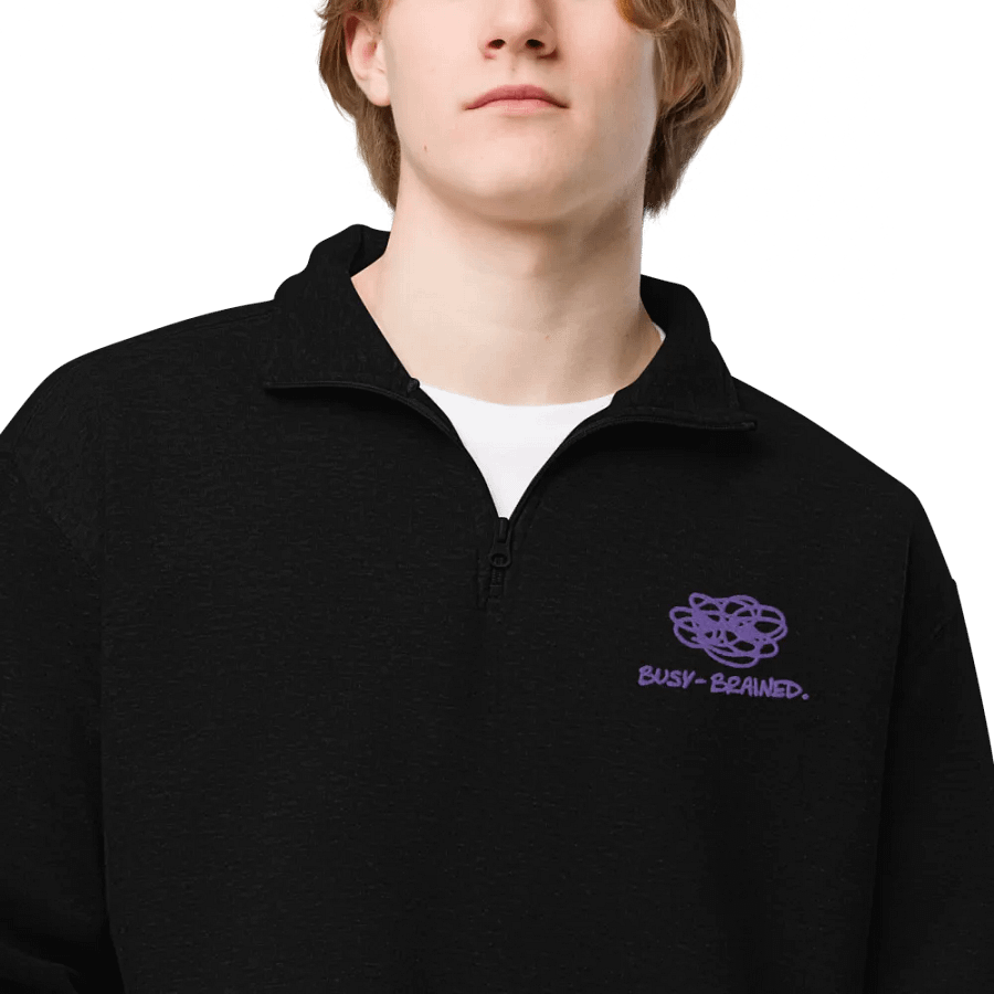 BUSY-BRAINED (purple) embroidered quarter zip product image (5)
