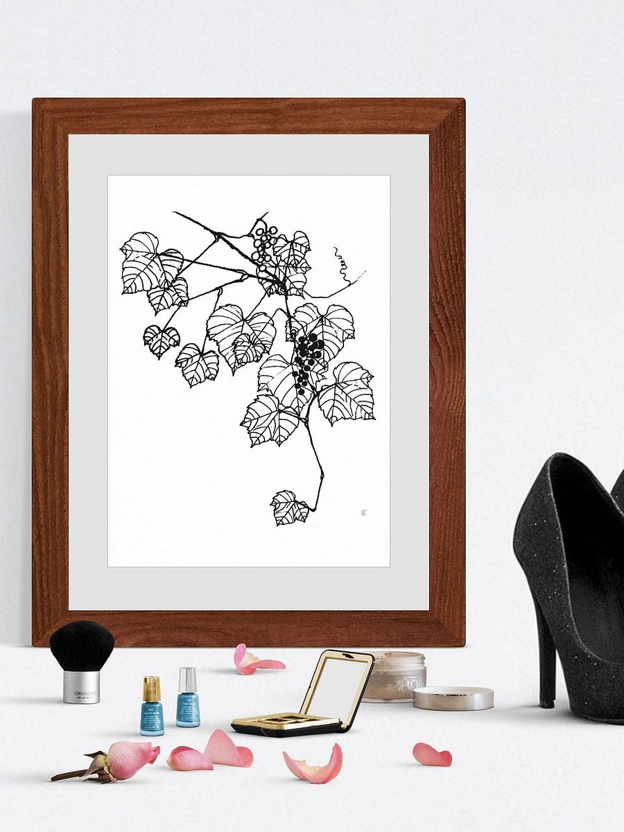 Vibrant Vineyard: Premium Matte Paper Poster - Grape Leaves Stylish product image (6)