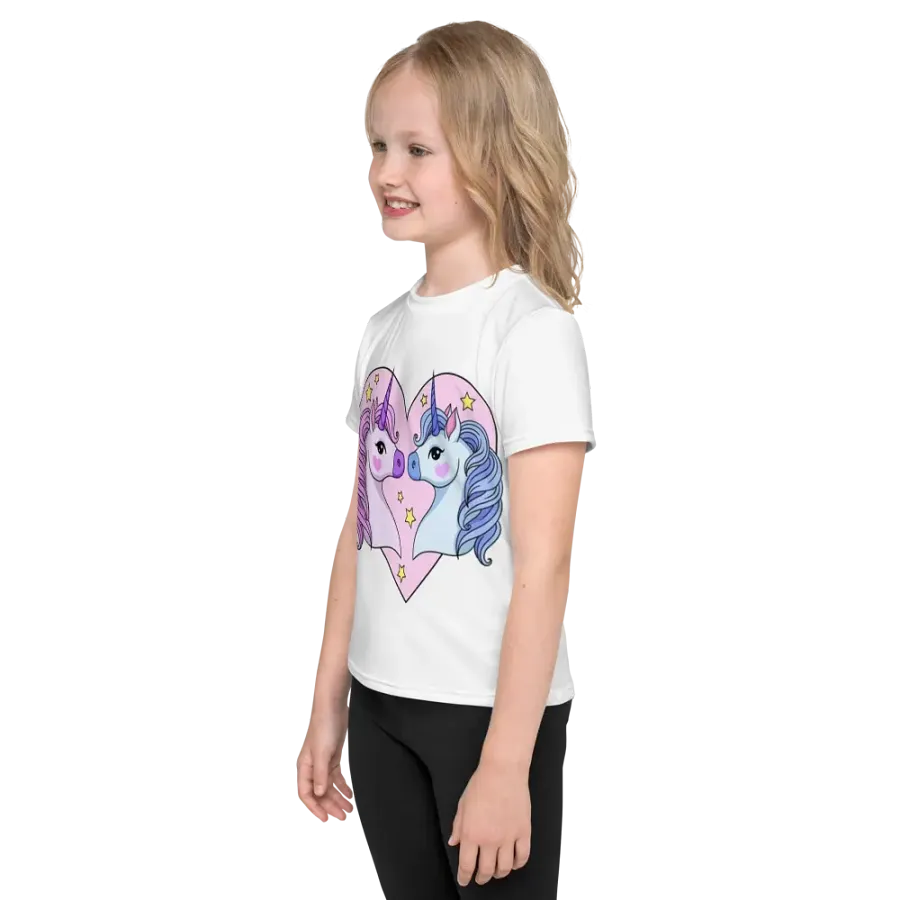 Kids Crew Neck T-Shirt Lovely Unicorns product image (3)