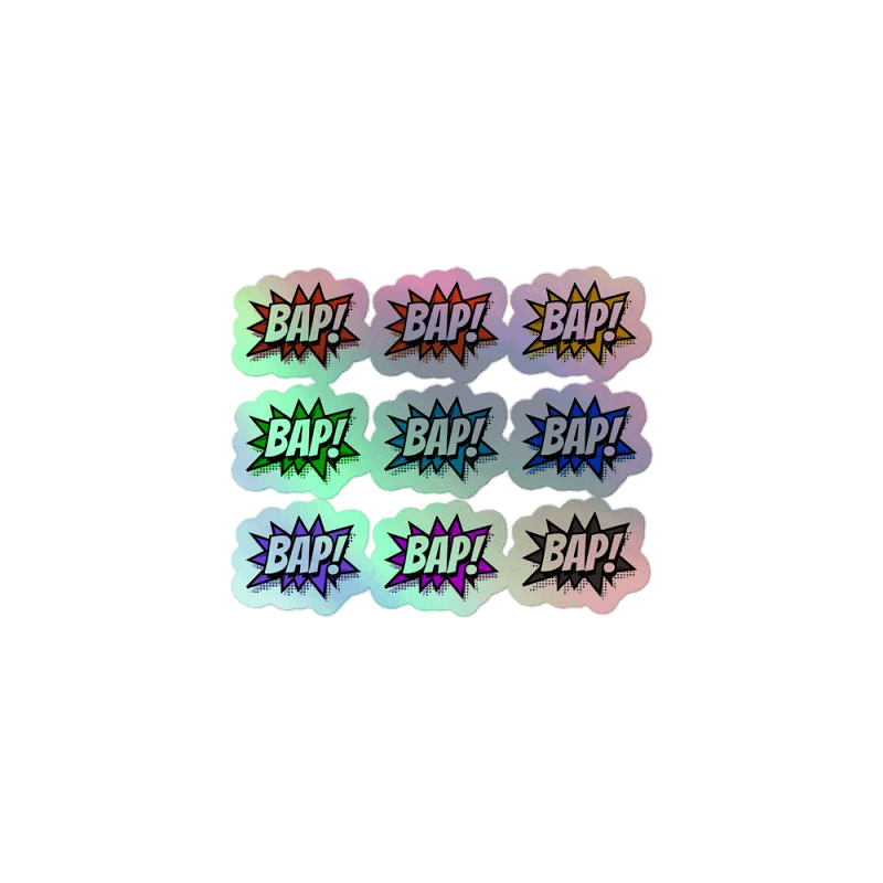 Holographic Rainbow Bap Stickers