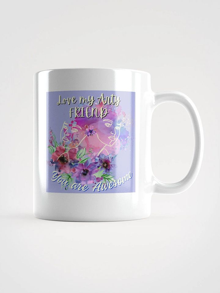 colorful mug gift for the artist. 'Love my Arty friend' product image (1)