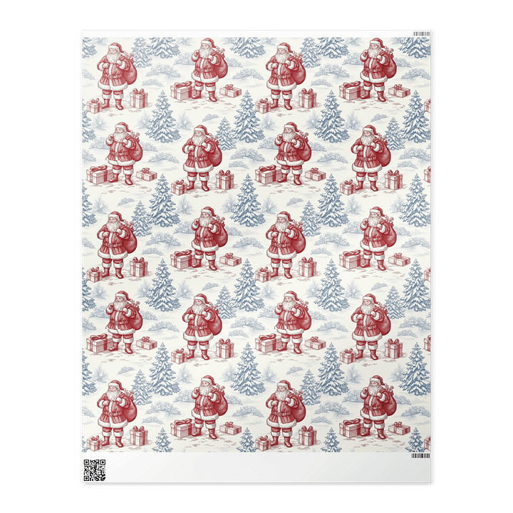 Santa Claus Toile Chinoiserie Wrapping Paper product image (1)