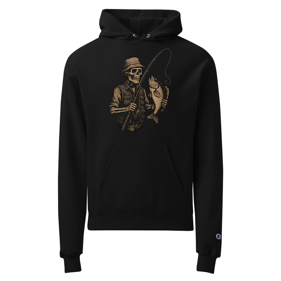 Champion Skeleton Fishing Hoodie Skull Anglercore Streetwear Graphic Unisex Fishing Hoodie Gothic Skull Outdoor Apparel product image (1)