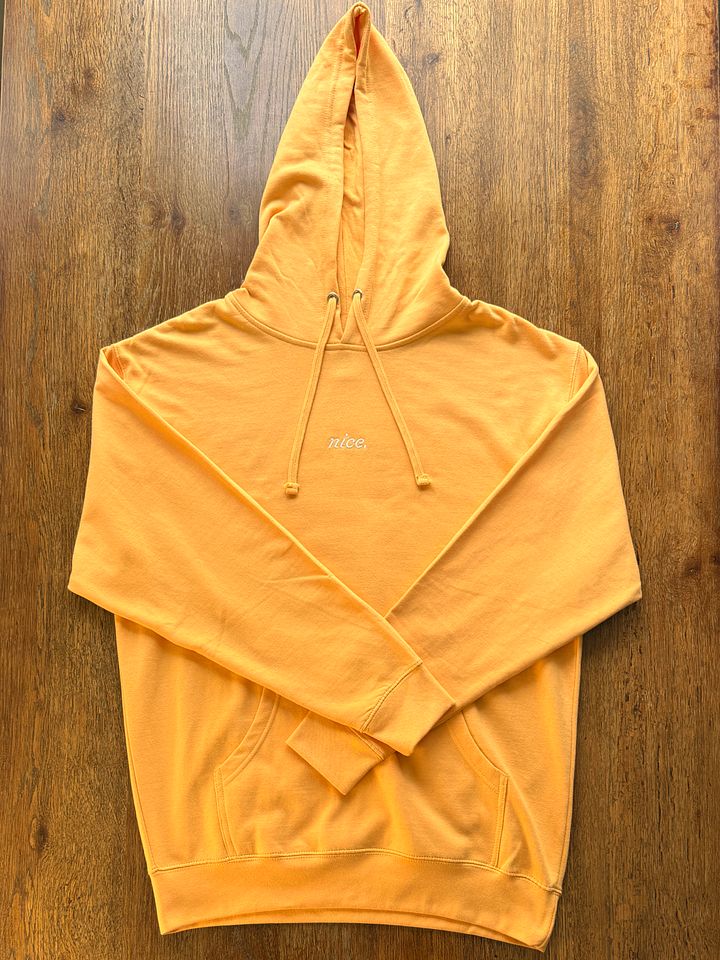 Nice. Embroidered Hoodie (Peach/White) product image (1)