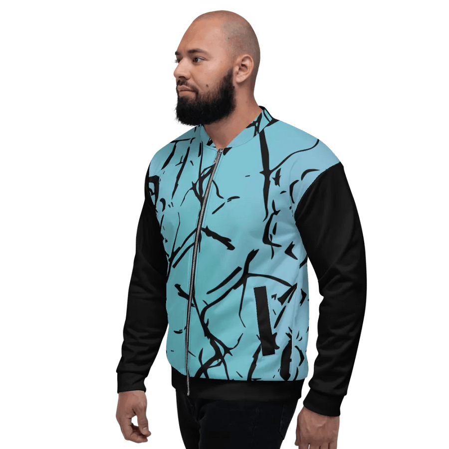 All-Over Print Bomber Jacket by Sublicolor 144 /Enigma Blue product image (2)