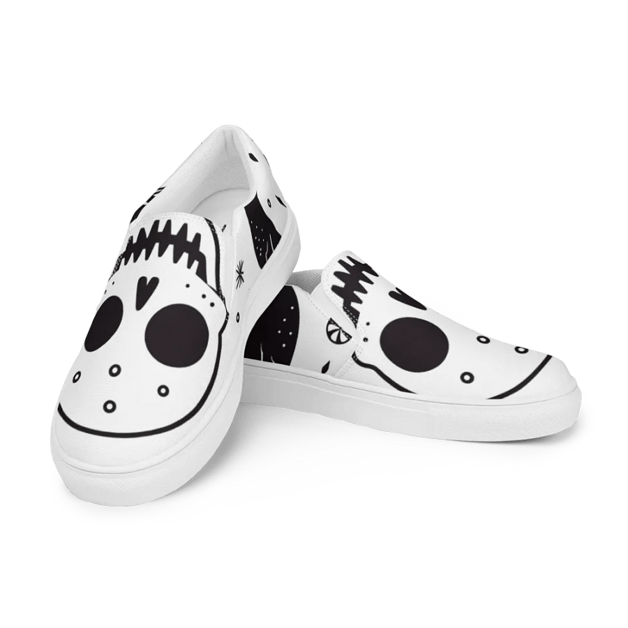 Men's Slip-On Canvas Shoes with Large Skull Design 💀 product image (11)