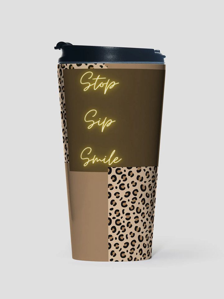 Leopard Print Stainless Steel Travel Mug - Stop Sip Smile product image (1)