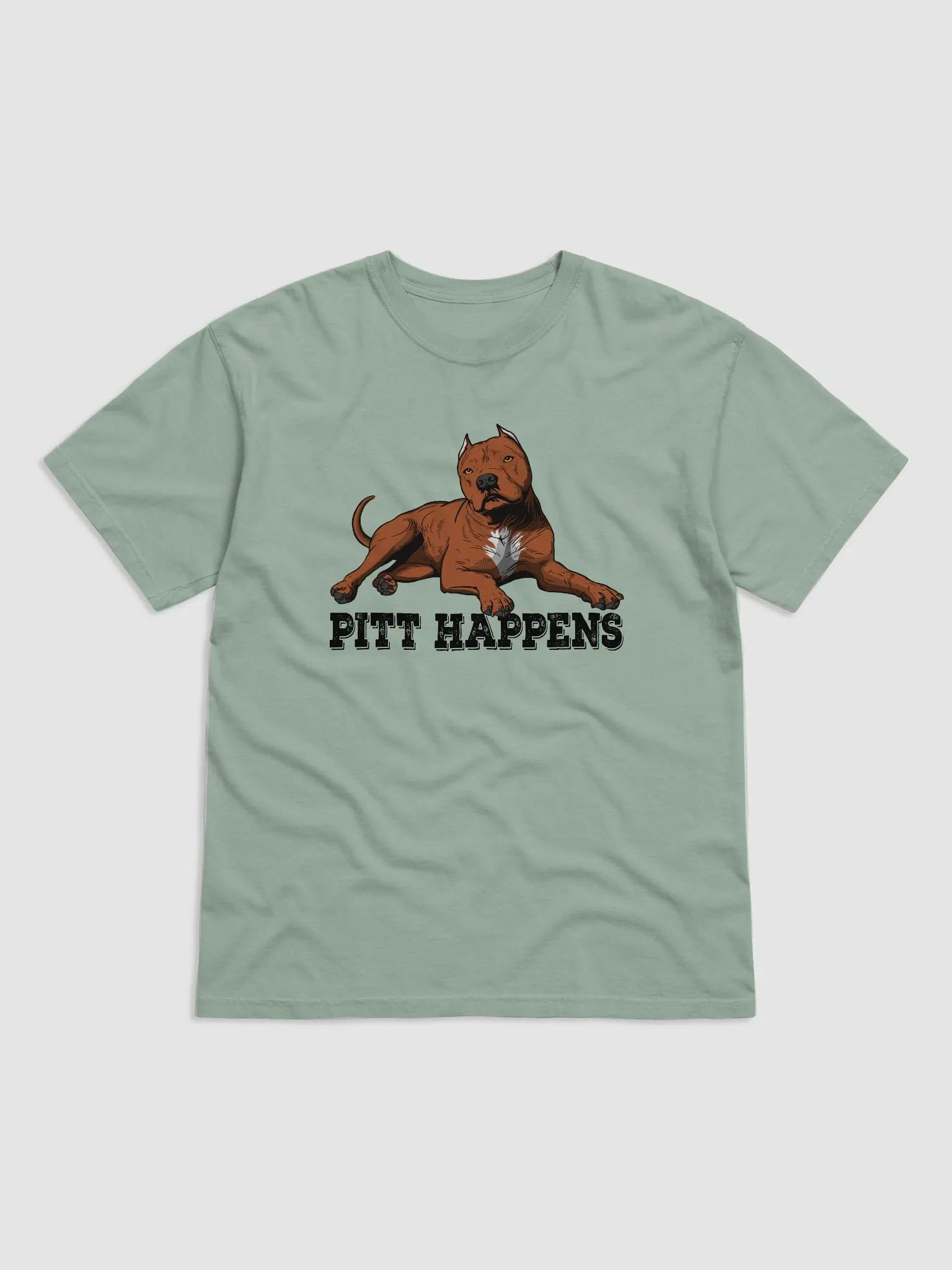 Pitt Happens T-Shirt of a Pitbull Terrier (Cropped Ears - Red) | Funny T-Shirt for Pitbull, Bully, and Staffordshire Terrier Paw-rents product image (4)