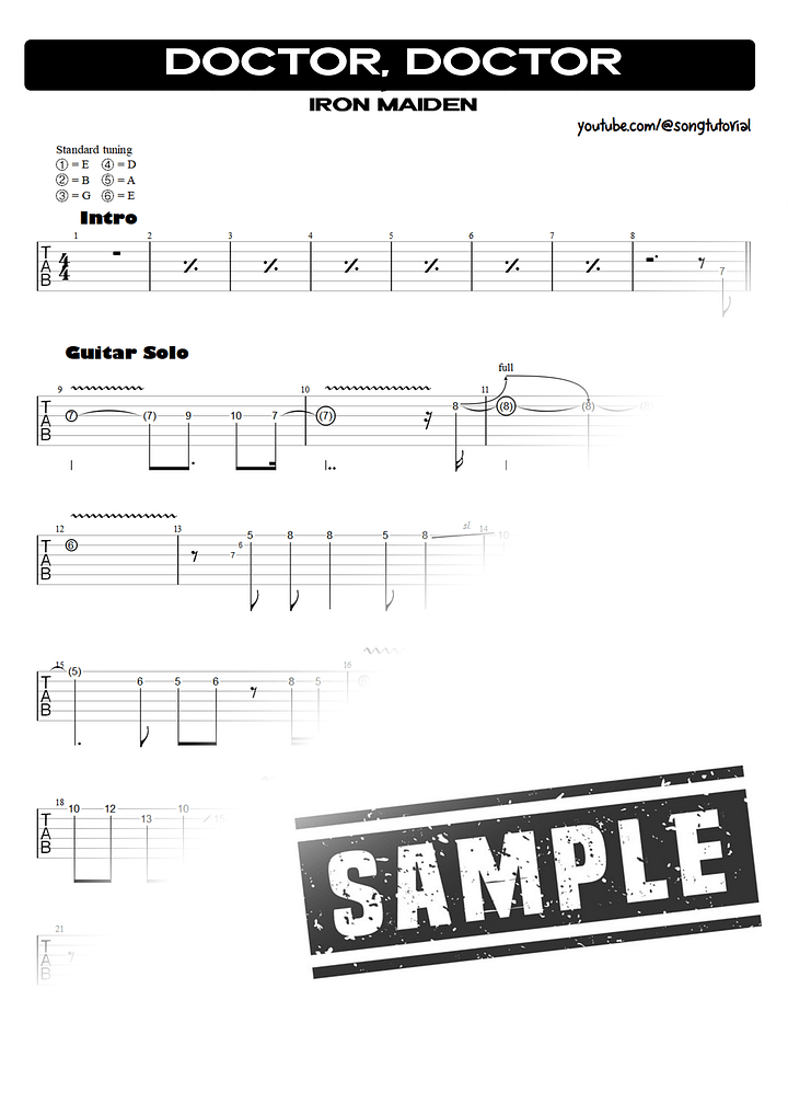 Doctor, Doctor PDF TAB + Backing Track MP3 product image (2)