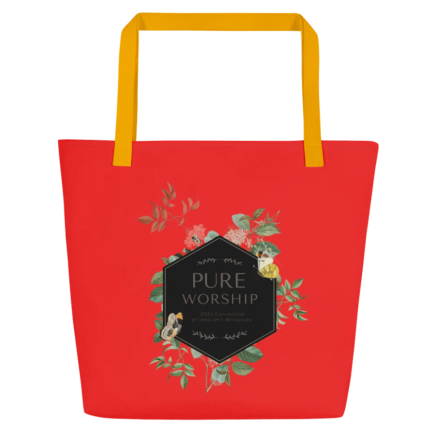 "Pure Worship" 2025 Convention Botanical Red Coral Tote product image (9)