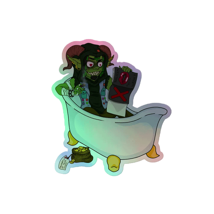 bath tub goblin holo sticker product image (2)