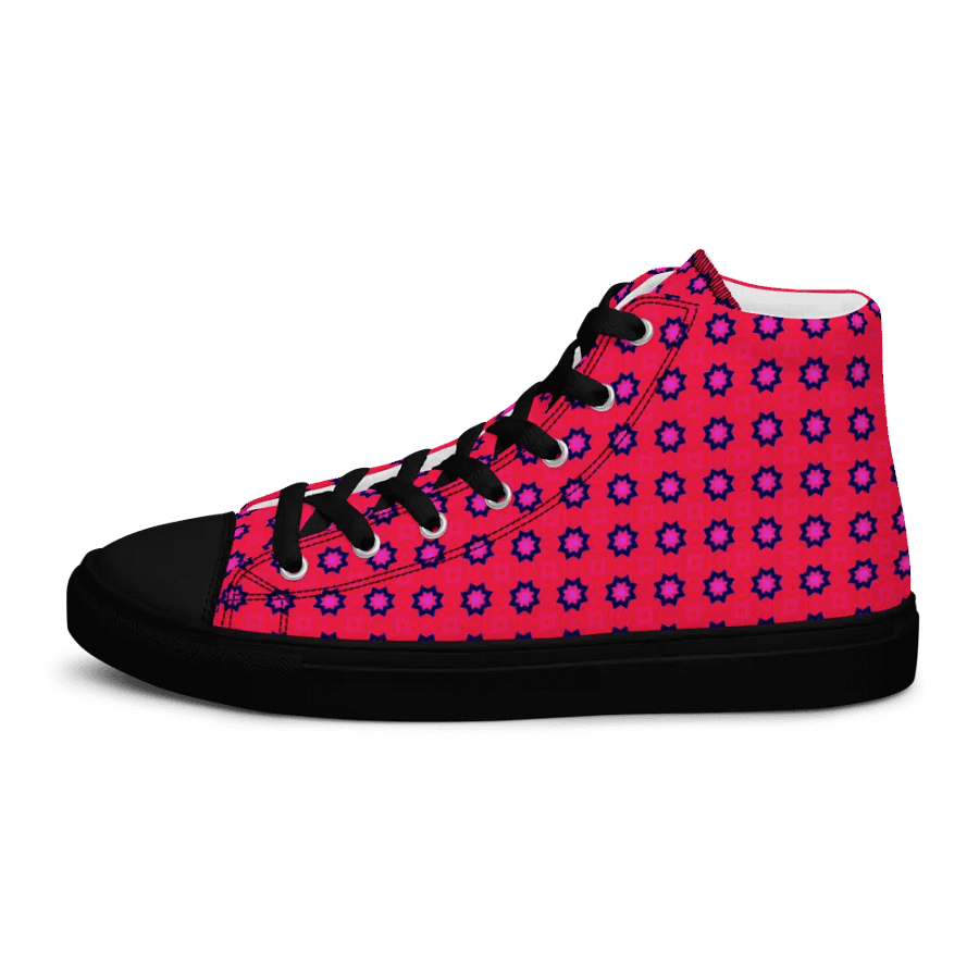 Abstract Red Ladies Canvas Shoes High Tops product image (7)
