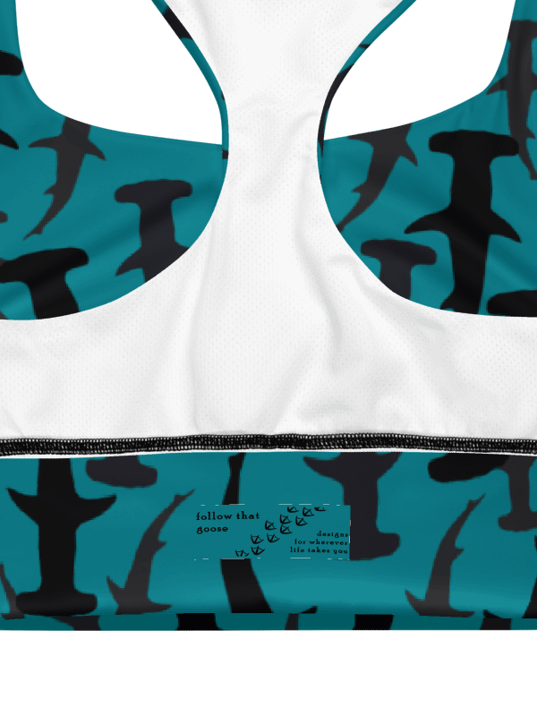 Hammerhead Sharks - Mid Ocean - Recycled Polyester - Longline Sports Bra product image (7)