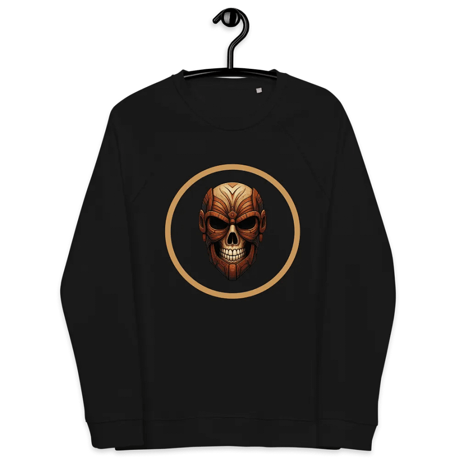 Tribal Skull Symmetry Organic Sweatshirt product image (8)