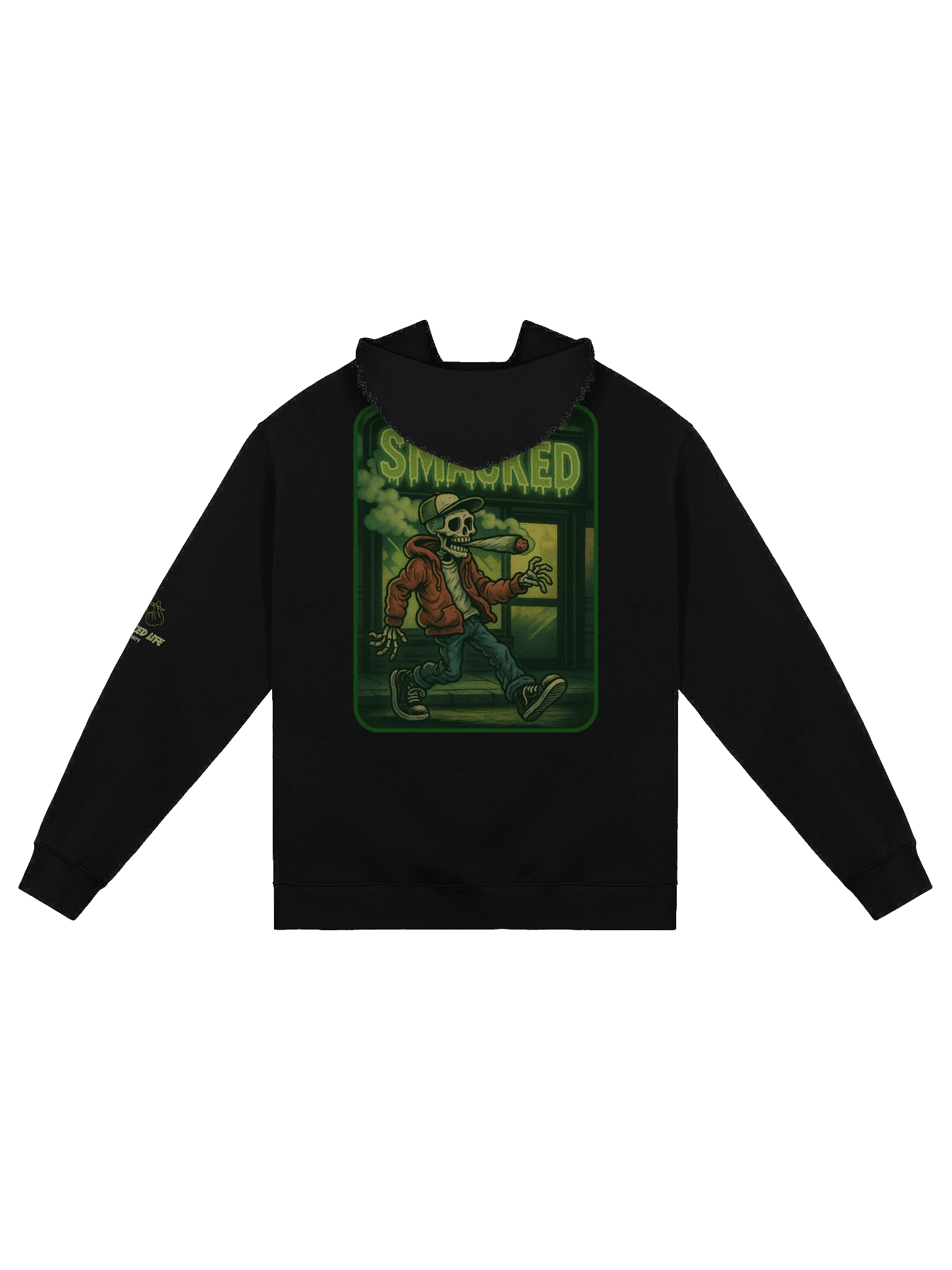 Smacked Streetwalker – Skeleton Smoke Session Oversized Hoodie product image (2)