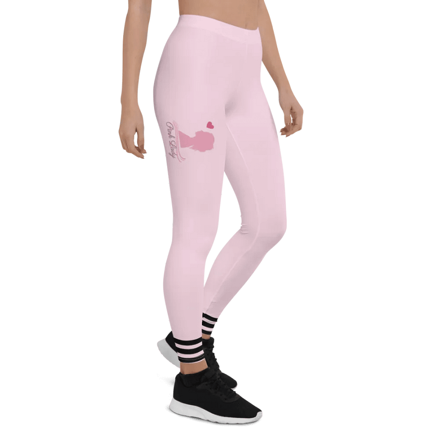 All-Over Print Leggings-Backfill Pig pink colour with Pink Lady design black stripes product image (8)