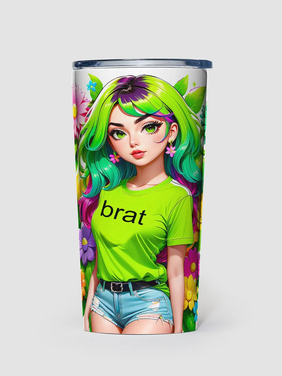 Brat 20 oz Tapered Stainless Steel Tumbler - White - Brat Life v4 product image (1)