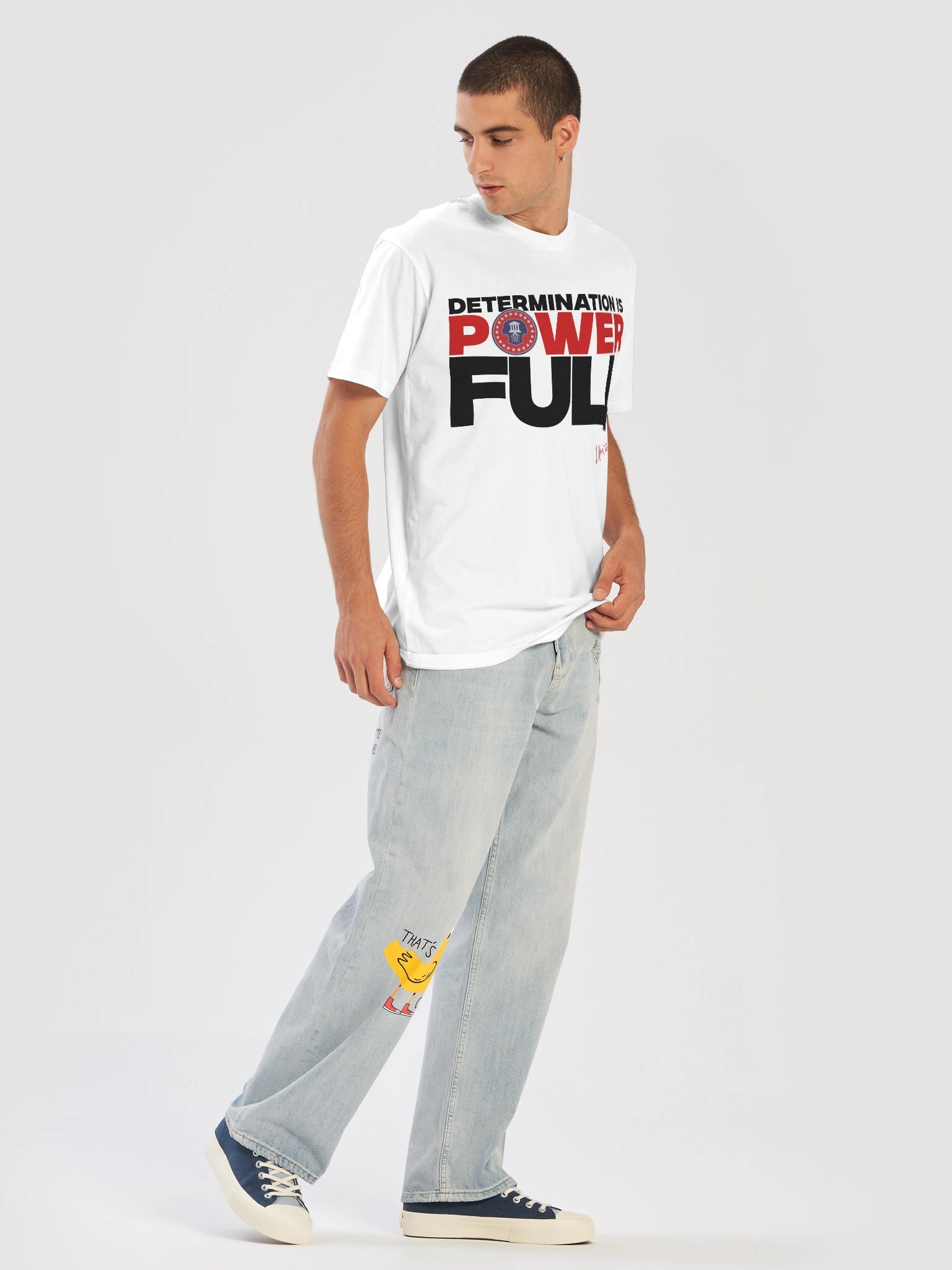 PA Determination "Power" Unisex White Tee product image (5)