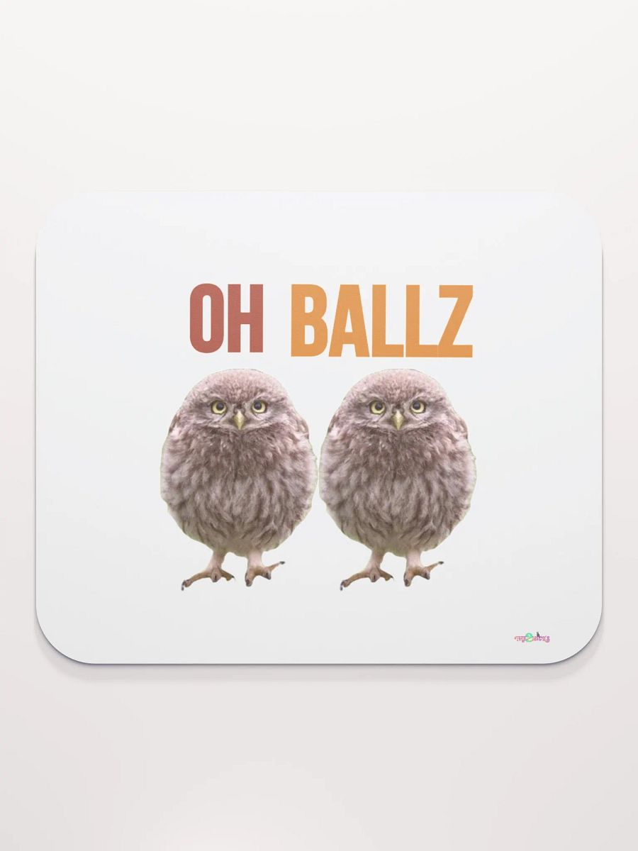 Oh Ballz Classic Mouse Pad (White) product image (1)